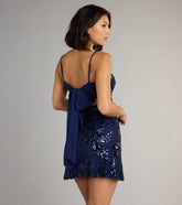 All Eyes On You Sequin Bow Mini Dress